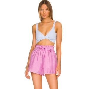 Lovers and Friends Revolve Kerry Shorts Lilac Paperbag High Waist, Size L